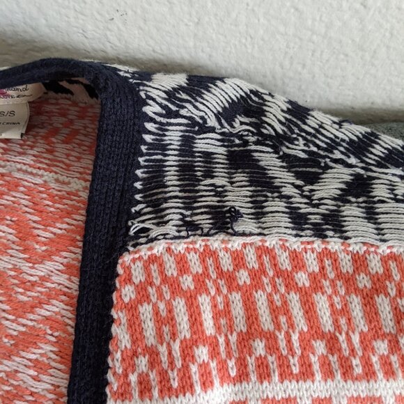 NWT Lucky Brand Fringe Jacquard Sweater Vest Open Front Sleeveless Cardigan XS/S - Picture 7 of 9